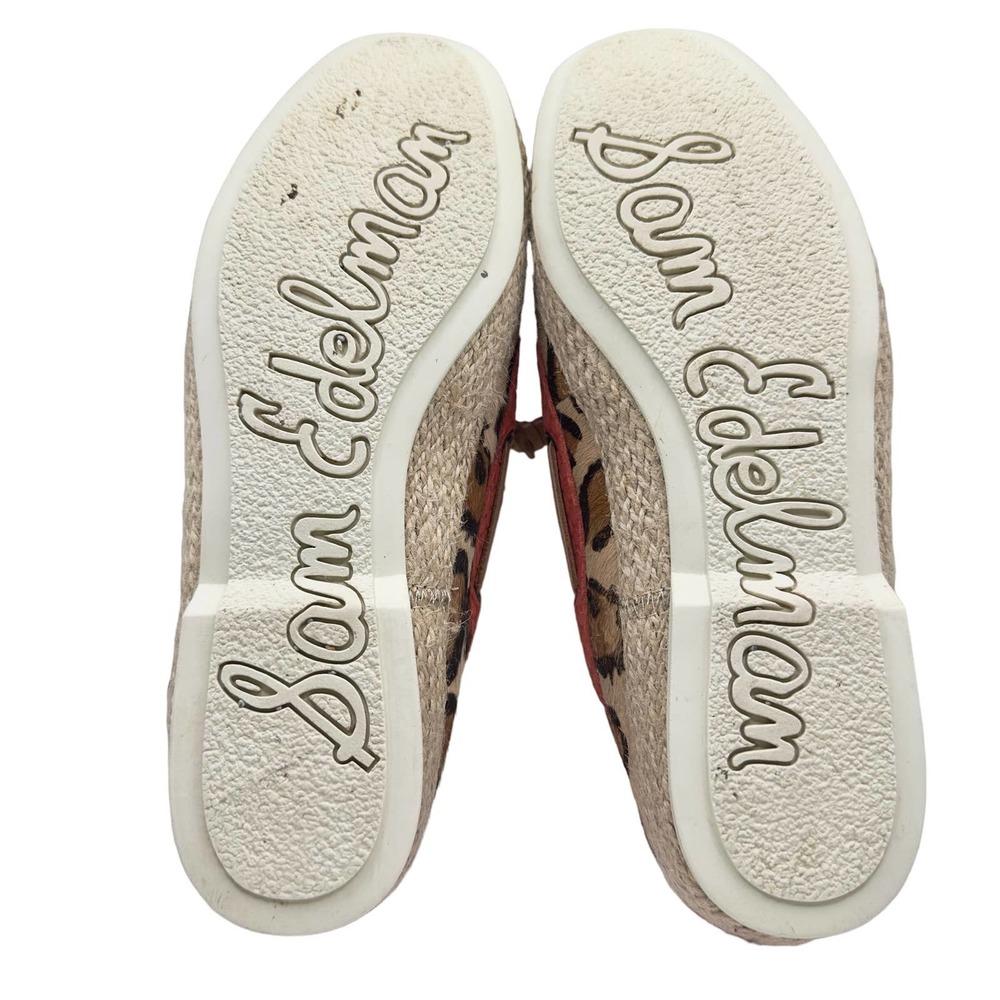 Sam Edelman | Women | Sebastian Leather Fur Leopard Slip On Boat Shoes | 6 M - Picture 6 of 13